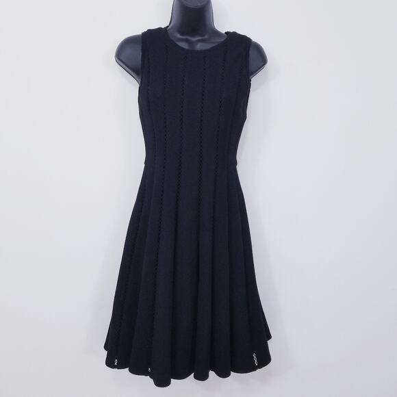 Rebecca Taylor Diamond Textured Black Dress - Picture 2 of 10